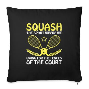 Squash Player Squash Tennis Player Raquetball Spor - Sofa pillowcase 17,3'' x 17,3'' (45 x 45 cm) - black - Front