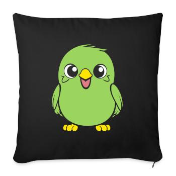Cute little parakeet - Sofa pillowcase 17,3'' x 17,3'' (45 x 45 cm) - black - Front