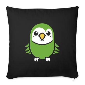 Cute little parakeet - Sofa pillowcase 17,3'' x 17,3'' (45 x 45 cm) - black - Front