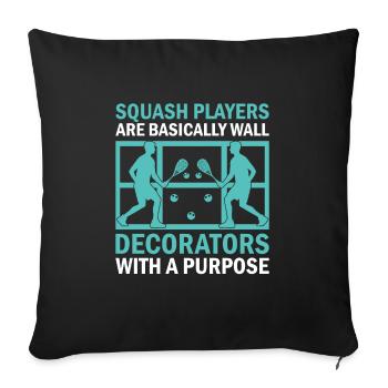 Squashspieler Squash-Tennisspieler Raquetball-Spor - Sofakissenbezug 45 x 45 cm - Schwarz - Vorne