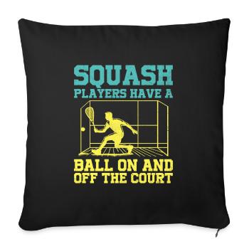 Squash Player Squash Tennis Player Raquetball Spor - Sofa pillowcase 17,3'' x 17,3'' (45 x 45 cm) - black - Front