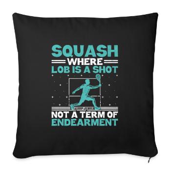 Squash Player Squash Tennis Player Raquetball Spor - Sofa pillowcase 17,3'' x 17,3'' (45 x 45 cm) - black - Front
