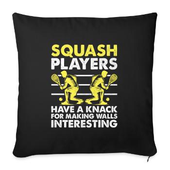 Squash Player Squash Tennis Player Raquetball Spor - Sofa pillowcase 17,3'' x 17,3'' (45 x 45 cm) - black - Front