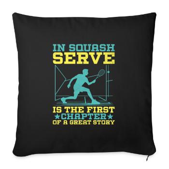 Joueur de squash Joueur de squash Joueur de tennis Raquetball Spor - Housse de coussin décorative 45 x 45 cm - noir - Devant