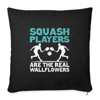 Squashspieler Squash Tennisspieler Raquetball Spor - Sofakissenbezug 45 x 45 cm - Schwarz - Vorne