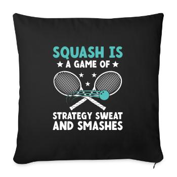 Joueur de squash Joueur de squash Joueur de tennis Raquetball Spor - Housse de coussin décorative 45 x 45 cm - noir - Devant