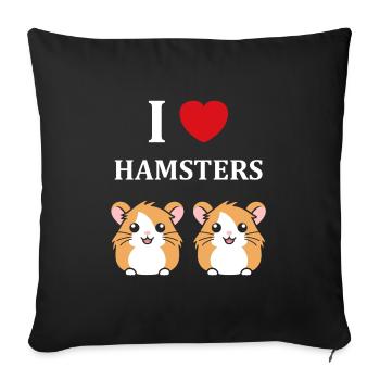Mignon Humour petit hamster - Housse de coussin décorative 45 x 45 cm - noir - Devant