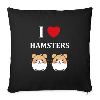 Mignon Humour petit hamster - Housse de coussin décorative 45 x 45 cm - noir - Devant