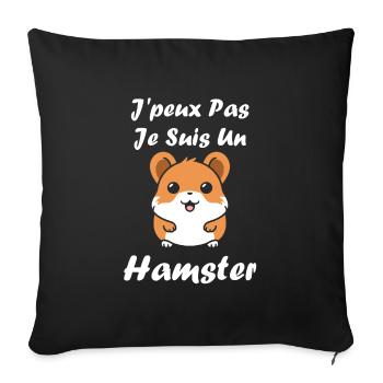 Mignon Humour petit hamster - Housse de coussin décorative 45 x 45 cm - noir - Devant