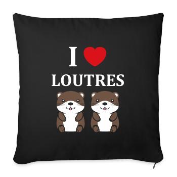 Humour petite loutre - Housse de coussin décorative 45 x 45 cm - noir - Devant