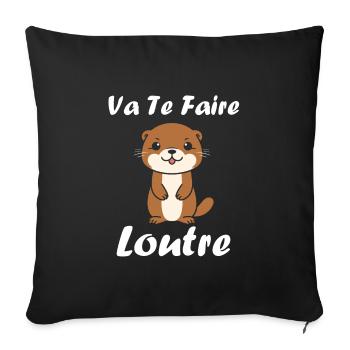 Humour petite loutre - Housse de coussin décorative 45 x 45 cm - noir - Devant