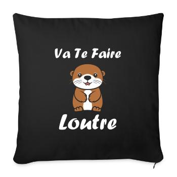 Humour petite loutre - Housse de coussin décorative 45 x 45 cm - noir - Devant