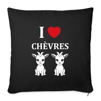 Citation humour petite chèvre - Housse de coussin décorative 45 x 45 cm - noir - Devant