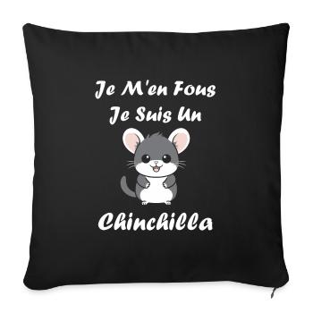 Petit chinchilla mignon - Housse de coussin décorative 45 x 45 cm - noir - Devant