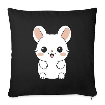 Petit chinchilla mignon - Housse de coussin décorative 45 x 45 cm - noir - Devant