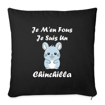 Petit chinchilla mignon - Housse de coussin décorative 45 x 45 cm - noir - Devant