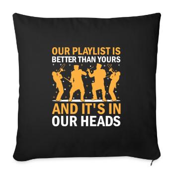 Marching Band Sayings Funny Marching Instruments - Sofa pillowcase 17,3'' x 17,3'' (45 x 45 cm) - black - Front