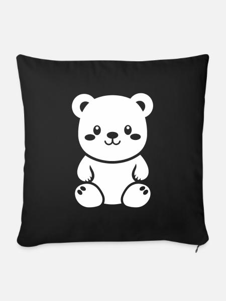 Kleiner Teddybär Teddybär - Sofakissenbezug 45 x 45 cm - Schwarz