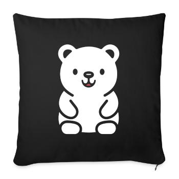 Ours en peluche petit nounours - Housse de coussin décorative 45 x 45 cm - noir - Devant