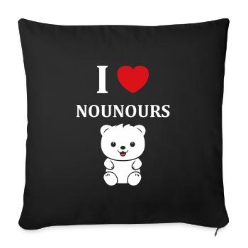 Ours en peluche petit nounours - Housse de coussin décorative 45 x 45 cm - noir - Devant