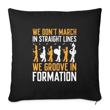 Marching Band Sayings Funny Marching Instruments - Sofa pillowcase 17,3'' x 17,3'' (45 x 45 cm) - black - Front
