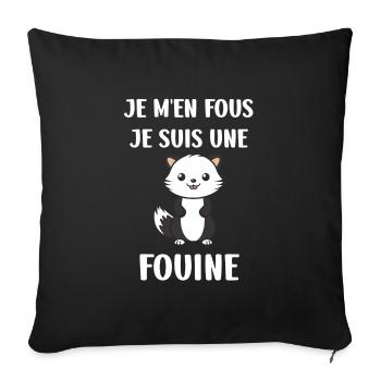 Humour petite fouine - Housse de coussin décorative 45 x 45 cm - noir - Devant