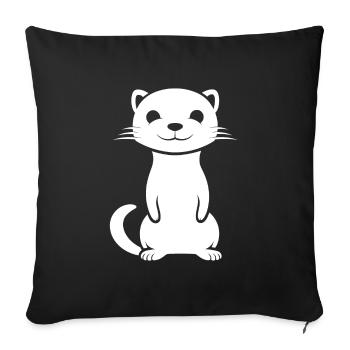 Humour petite fouine - Housse de coussin décorative 45 x 45 cm - noir - Devant