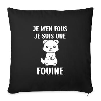 Humour petite fouine - Housse de coussin décorative 45 x 45 cm - noir - Devant