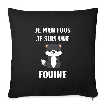 Humour petite fouine - Housse de coussin décorative 45 x 45 cm - noir - Devant