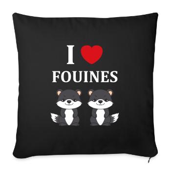 Humour petite fouine - Housse de coussin décorative 45 x 45 cm - noir - Devant