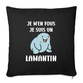 Drôle bébé minimaliste simple petit lamantin - Housse de coussin décorative 45 x 45 cm - noir - Devant