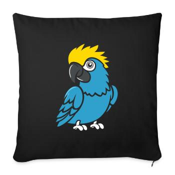 Humour petit perroquet - Housse de coussin décorative 45 x 45 cm - noir - Devant