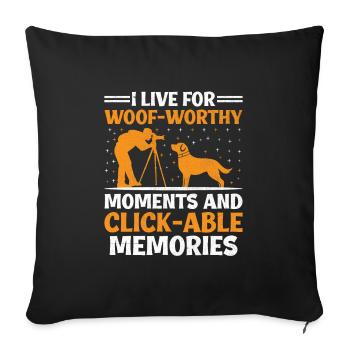 Dog Lover Photography Loves Dog Photographer Dogs - Sofa pillowcase 17,3'' x 17,3'' (45 x 45 cm) - black - Front