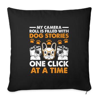 Dog Lover Photography Loves Dog Photographer Dogs - Sofa pillowcase 17,3'' x 17,3'' (45 x 45 cm) - black - Front