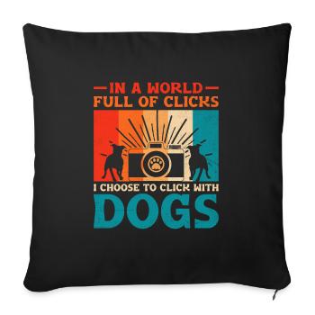 Dog Lover Photography Loves Dog Photographer Dogs - Sofa pillowcase 17,3'' x 17,3'' (45 x 45 cm) - black - Front