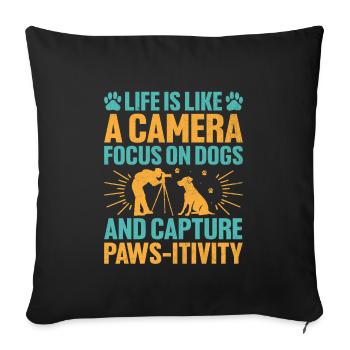 Dog Lover Photography Loves Dog Photographer Dogs - Sofa pillowcase 17,3'' x 17,3'' (45 x 45 cm) - black - Front