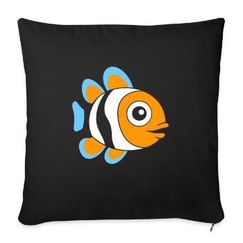 Humor Kleiner Clownfisch - Sofakissenbezug 45 x 45 cm - Schwarz - Vorne