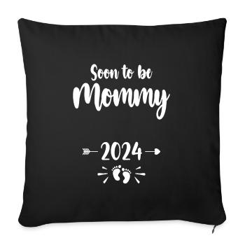 Mommy Soon To Be Mom 2024 Mother Pregnant Kids Mot - Sofa pillowcase 17,3'' x 17,3'' (45 x 45 cm) - black - Front