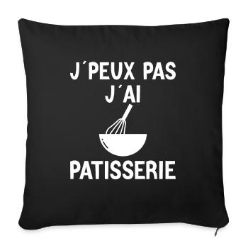 Pâtisserie - Pâtissier - Meilleur Pâtissier - Housse de coussin décorative 45 x 45 cm - noir - Devant