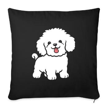 Humor Dog Small Poodle - Sofa pillowcase 17,3'' x 17,3'' (45 x 45 cm) - black - Front