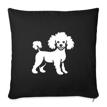 Humor Dog Small Poodle - Sofa pillowcase 17,3'' x 17,3'' (45 x 45 cm) - black - Front
