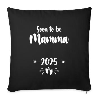 Mamma Soon To Be Mom 2025 Mother Pregnant Kids Mot - Sofa pillowcase 17,3'' x 17,3'' (45 x 45 cm) - black - Front