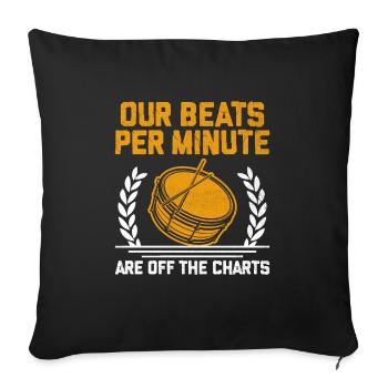Drum Corps Marching Band Drum Corp Music Percussio - Sofa pillowcase 17,3'' x 17,3'' (45 x 45 cm) - black - Front