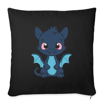 Baby Dragon - Sofa pillowcase 17,3'' x 17,3'' (45 x 45 cm) - black - Front