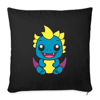 Baby Dragon - Sofa pillowcase 17,3'' x 17,3'' (45 x 45 cm) - black - Front