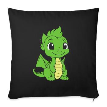 Baby Dragon - Sofa pillowcase 17,3'' x 17,3'' (45 x 45 cm) - black - Front