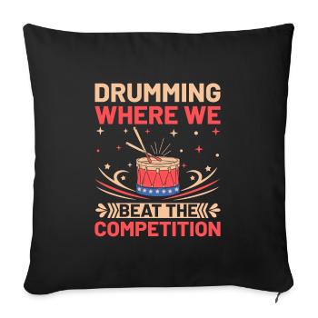 Drum Corps Marching Band Drum Corp Music Percussio - Sofa pillowcase 17,3'' x 17,3'' (45 x 45 cm) - black - Front