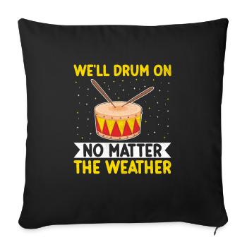 Drum Corps Marching Band Drum Corp Music Percussio - Sofa pillowcase 17,3'' x 17,3'' (45 x 45 cm) - black - Front