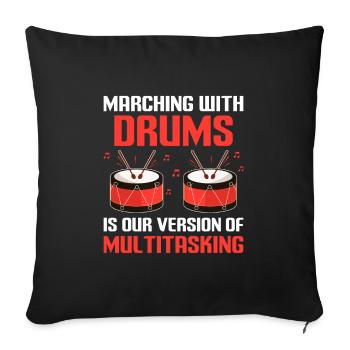 Drum Corps Marching Band Drum Corp Music Percussio - Sofakissenbezug 45 x 45 cm - Schwarz - Vorne