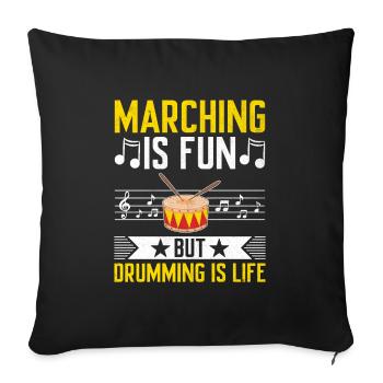Drum Corps Marching Band Drum Corp Music Percussio - Sofakissenbezug 45 x 45 cm - Schwarz - Vorne